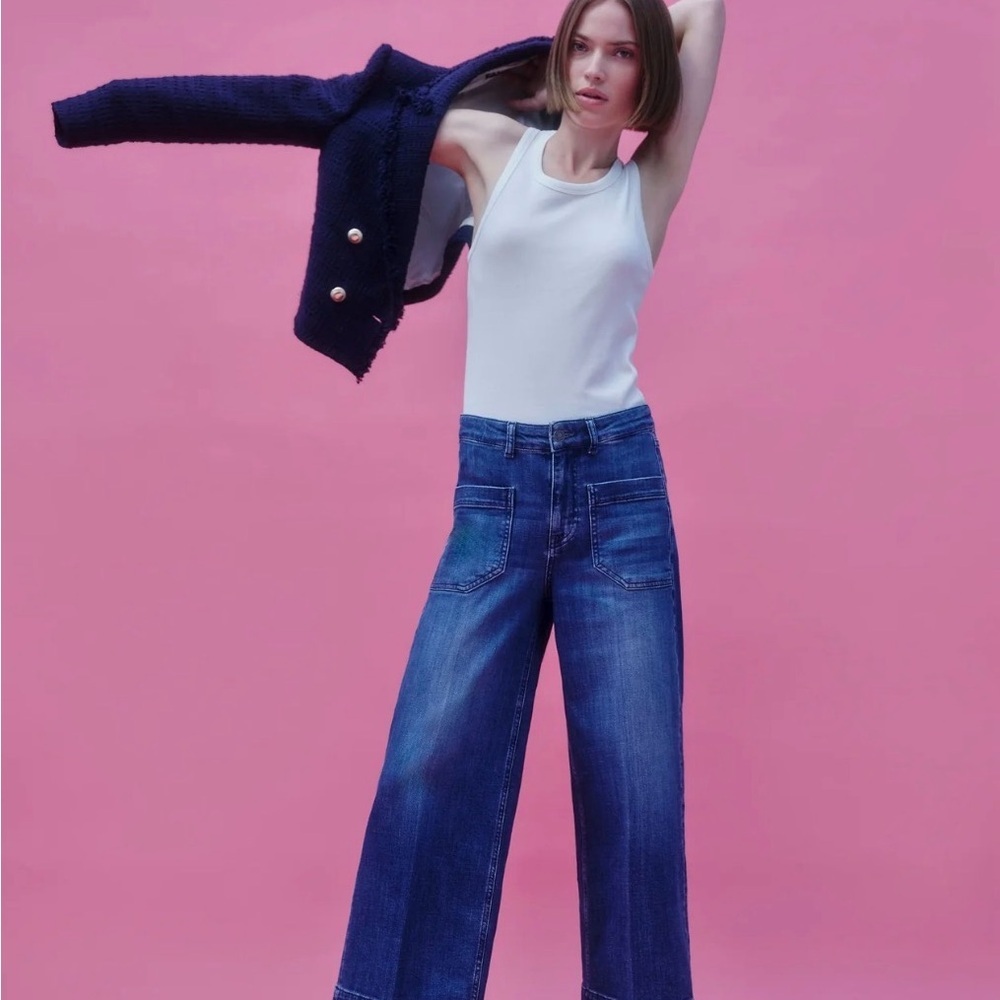 RAFFAELLO ROSSI Dark Blue Flare Jeans